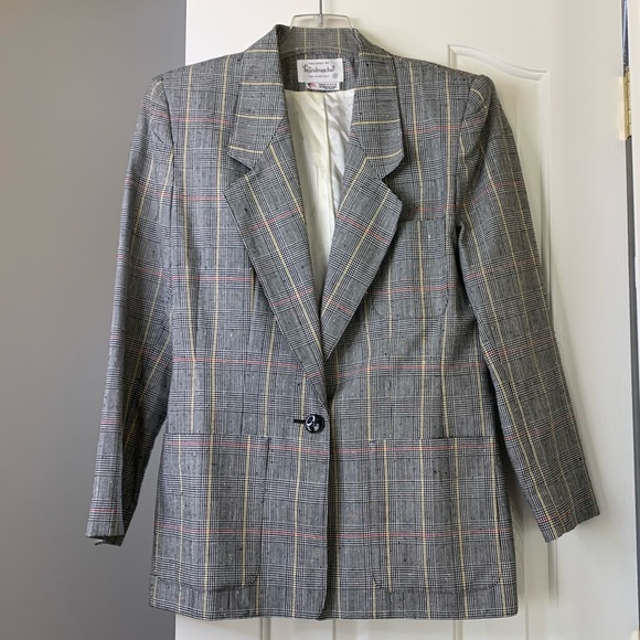 blandmacher Jackets & Blazers - Vintage Boxy Blazer 6 Size One Button Pockets Gray